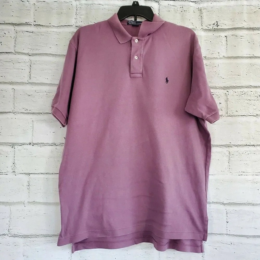 Ralph Lauren Polo Vintage Purple Polo Shirt Mens Size Large